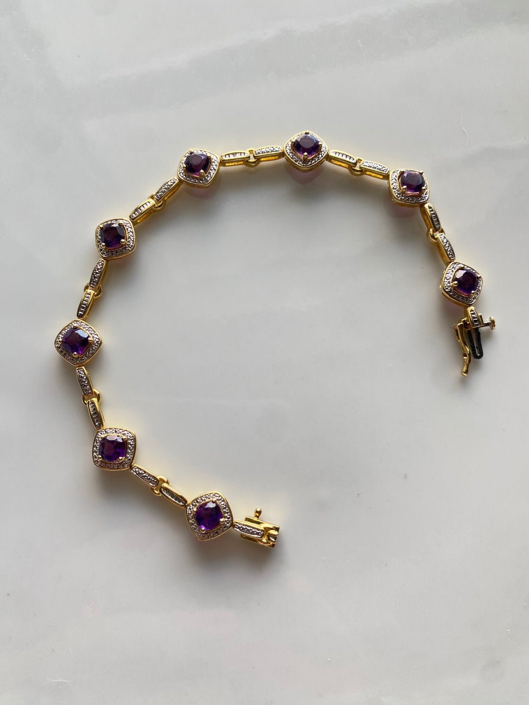 Amethyst Gold Vermeil .925 Bracelet