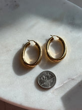 Load image into Gallery viewer, Hollow Gold Vermeil Hoops
