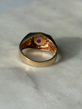 Load image into Gallery viewer, Ruby &amp; Diamond Solid 14k Yellow Gold Ring Size 8.5
