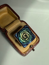 Load image into Gallery viewer, Art Glass Chunky Square Sterling Silver Ring Size 8.25
