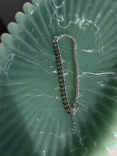 Load image into Gallery viewer, Sterling Half Cuban Half Tennis Bracelet
