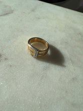 Load image into Gallery viewer, Vintage Two-Toned Solid 14k Gold Diamond Buckle Ring Size 5
