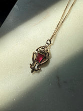 Load image into Gallery viewer, Vintage Red Spinel 1/20 12k Gold Filled Necklace
