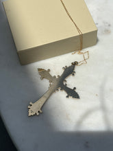 Load image into Gallery viewer, Midcentury 12k Gold Fill Cross Necklace 18”
