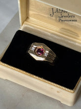 Load image into Gallery viewer, Ruby &amp; Diamond Solid 14k Yellow Gold Ring Size 8.5
