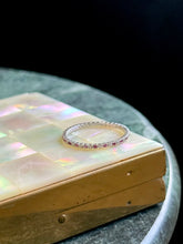 Load image into Gallery viewer, Pink &amp; White Gemstone Sterling Stacker Band
