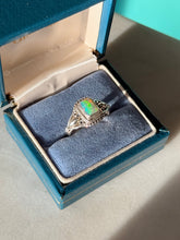 Load image into Gallery viewer, Simulated Opal Sterling Silver Ring Size 8.5
