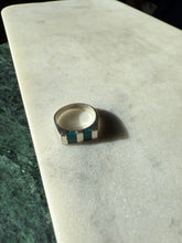Load image into Gallery viewer, Mexico Crushed Turquoise Sterling Silver Ring Size 6.75
