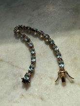 Load image into Gallery viewer, Blue Topaz Gold Vermeil Tennis Bracelet 7.25”
