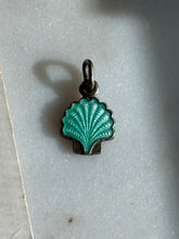 Load image into Gallery viewer, Vintage Denmark Enamel Scallop Sterling Silver Charm
