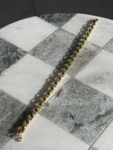 Load image into Gallery viewer, Natural Emerald Gold Vermeil Tennis Bracelet
