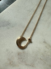 Load image into Gallery viewer, Crescent Gold Vermeil Necklace 16”-18”
