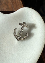 Load image into Gallery viewer, Vintage Sterling Silver CZ Anchor Pendant
