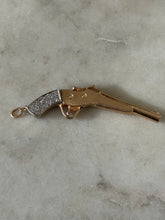 Load image into Gallery viewer, Vintage Solid 14k Two-Tone Gold .75ctw Diamond Pistol Pendant
