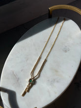 Load image into Gallery viewer, Italian Vintage 14k Yellow Gold 2.0ctw Natural Diamond &amp; Emerald Necklace
