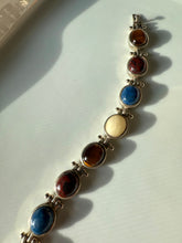 Load image into Gallery viewer, Chunky Multistone Sterling Silver Bracelet 7.5”
