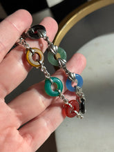 Load image into Gallery viewer, Vintage Donut Link Sterling Silver Bracelet 7”
