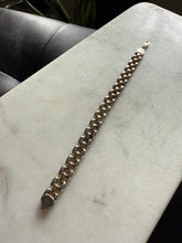 Load image into Gallery viewer, Italian Two-Toned Panther Link Sterling Silver Bracelet 7.25”
