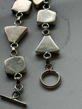 Load image into Gallery viewer, Solid Sterling Silver Geometric Link Toggle Clasp Bracelet
