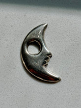 Load image into Gallery viewer, Flat Back Crescent Moon Sterling Pendant
