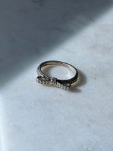 Load image into Gallery viewer, Sterling Silver CZ Bow Ring Size 5.25
