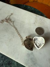 Load image into Gallery viewer, Vintage Etched Heart Locket Sterling Silver Necklace 23”
