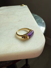 Load image into Gallery viewer, Purple Stone Gold Vermeil Ring Size 7.5
