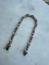 Load image into Gallery viewer, Amethyst Gold Vermeil Tennis Bracelet 6.75”
