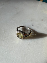 Load image into Gallery viewer, Yellow Glass Sterling Silver Ring Size 5.5
