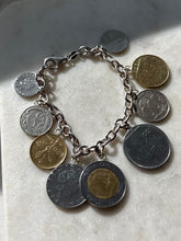Load image into Gallery viewer, Vintage Milor Italy Sterling Silver Coin Bracelet 7.75”
