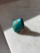 Load image into Gallery viewer, Chunky Turquoise Sterling Silver Ring Size 6
