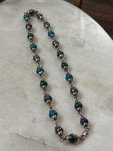 Load image into Gallery viewer, Vintage Enamel Sterling Silver Ball Chain 17”
