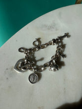 Load image into Gallery viewer, Chunky Solid Sterling Silver Charm Bracelet 7.5”
