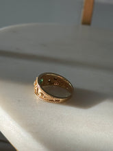 Load image into Gallery viewer, Vintage 10k Yellow Gold Emerald &amp; Diamond Ring Size 6.75
