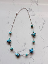 Load image into Gallery viewer, Sterling Blue Enamel Starfish Necklace
