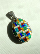 Load image into Gallery viewer, Enamel Sterling Silver Vintage Locket Pendant
