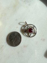Load image into Gallery viewer, Garnet Cabochon Pentagram Sterling Silver Pendant
