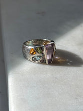 Load image into Gallery viewer, Multistone Sterling Silver Ring Size 6.25
