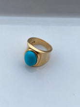 Load image into Gallery viewer, Turquoise Gold Vermeil Chunky Statement Ring
