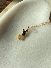 Load image into Gallery viewer, Black Enamel Articulating Terrier Dog 14k Gold Necklace
