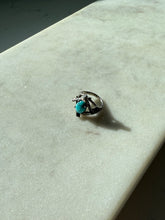 Load image into Gallery viewer, Brutalist Turquoise Sterling Silver Ring Size 3.75
