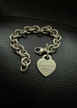 Load image into Gallery viewer, Tiffany &amp; Co. Sterling Silver Cable Link Heart Toggle Bracelet 7.25”
