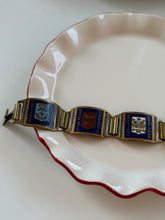 Load image into Gallery viewer, Antique Enamel Brass France Souvenir Bracelet
