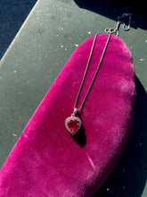 Load image into Gallery viewer, Red Heart CZ Sterling Silver Necklace 17”
