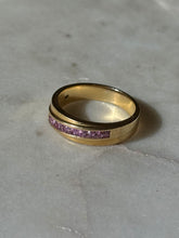 Load image into Gallery viewer, Vintage Solid 18k Gold Pink Sapphire Ring Size 8
