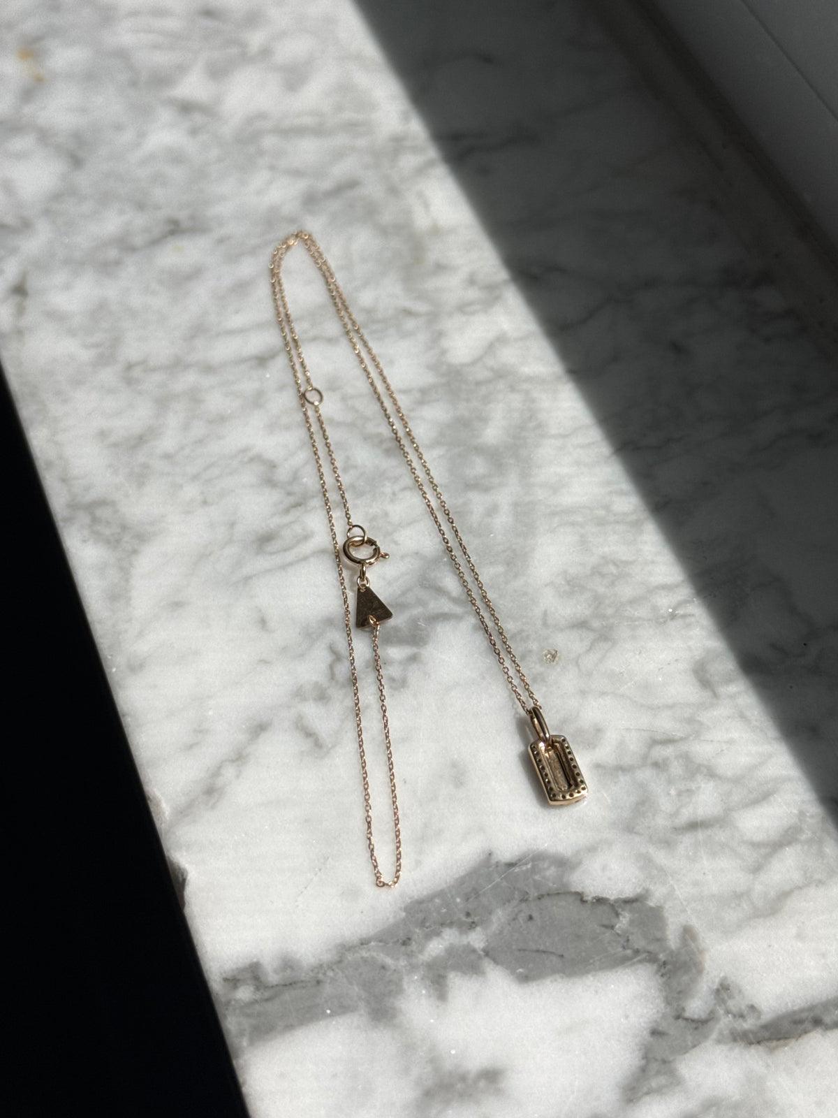 Adina Reyter 14k Gold Diamond Dog Tag Necklace