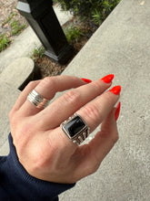 Load image into Gallery viewer, Black Onyx Sterling Silver Ring Size 7.5
