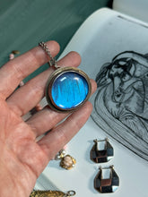 Load image into Gallery viewer, Vintage Blue Morpho Butterfly Sterling Silver Necklace 18”
