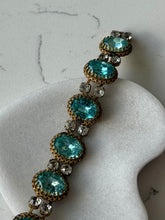 Load image into Gallery viewer, Antique Blue Czech Glass Costume Bracelet 7.25”
