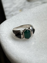 Load image into Gallery viewer, Black Onyx &amp; Chalcedony Ring Size 6.75
